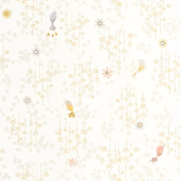 Tropical Birds Wallpaper - Naturel by yellow children's wallpaper from casadeco