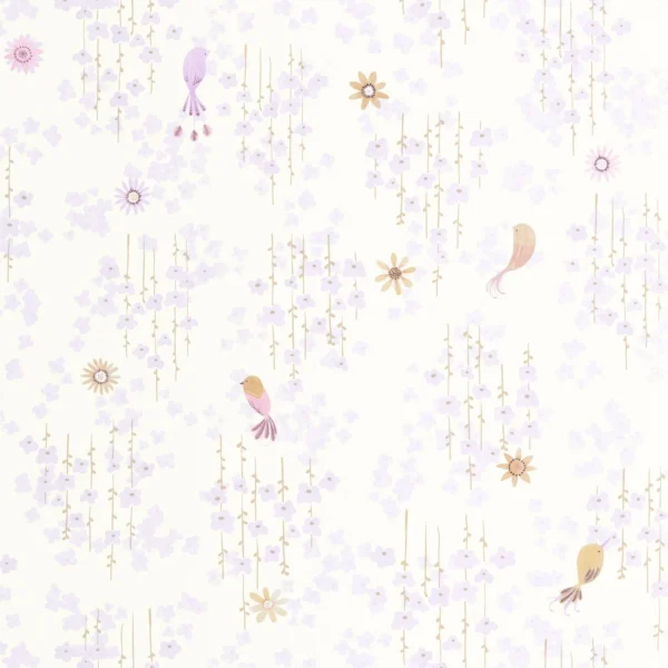 Tropical Birds Wallpaper - Parme by purple children's wallpaper from casadeco