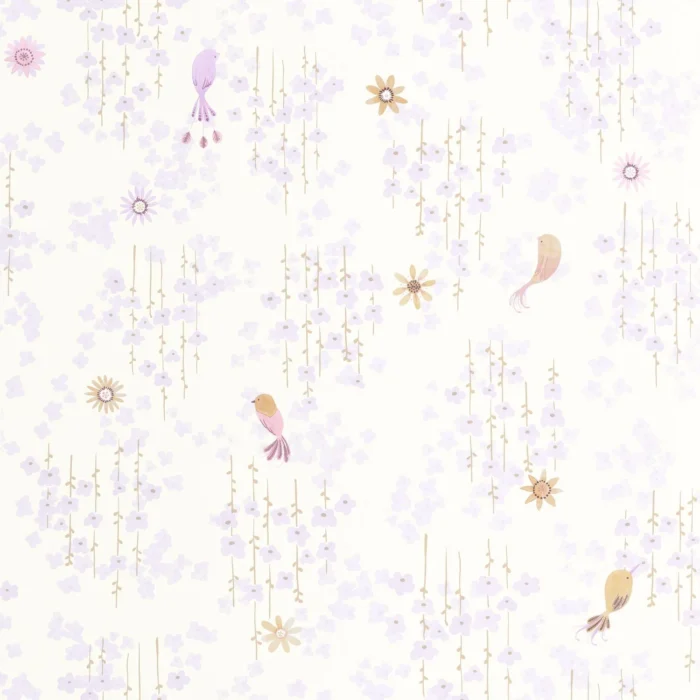 Tropical Birds Wallpaper - Parme swatch
