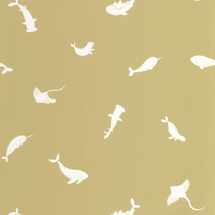 Poetic Sea Wallpaper - Olive swatch
