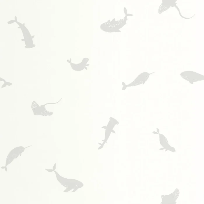 Poetic Sea Wallpaper - Gris Baleine swatch