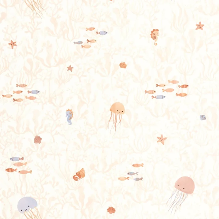 Companions Of The Sea Wallpaper - Rose Blush swatch