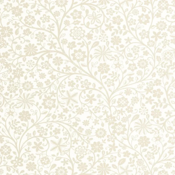 Poetic Flowers Wallpaper - Naturel by neutral botanical wallpaper from casadeco