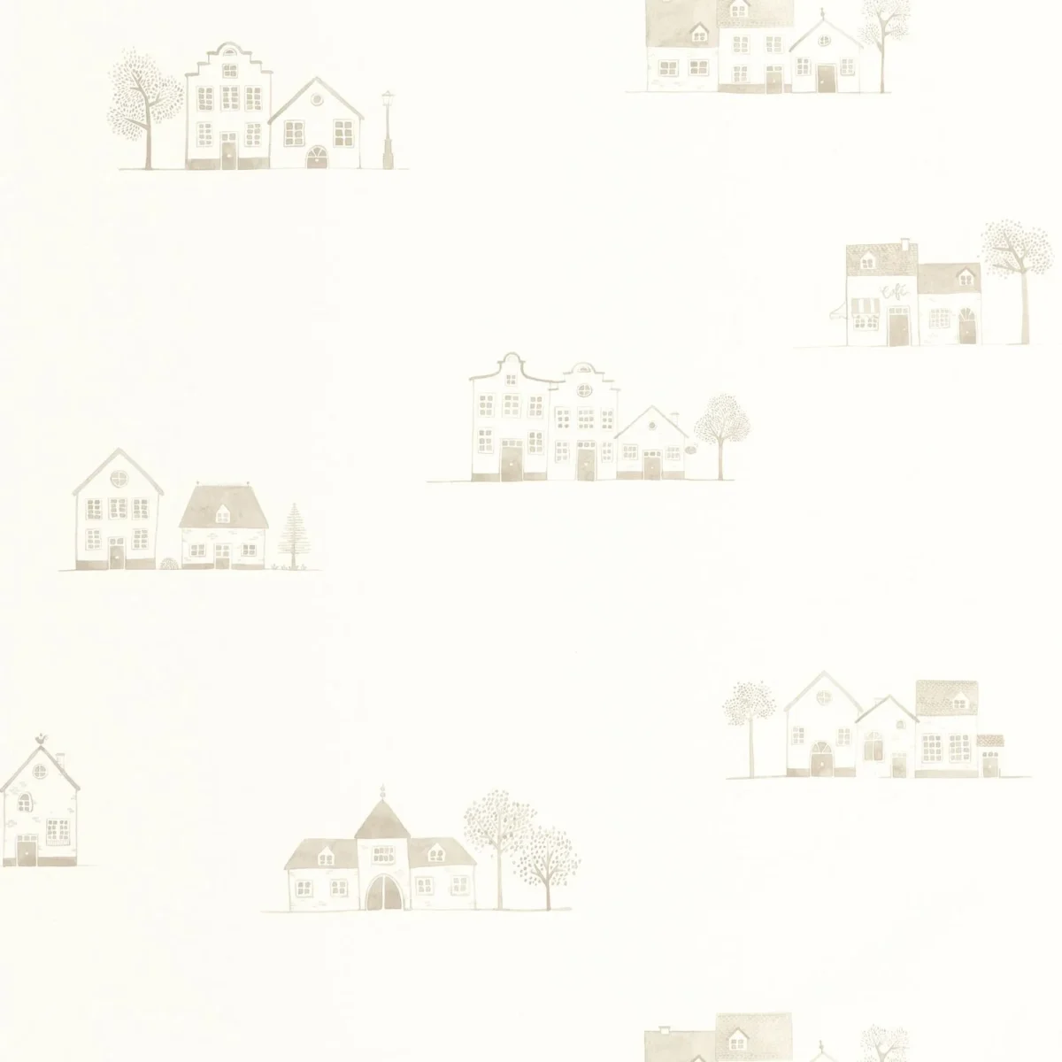 Walk In The Village Wallpaper - Lin by neutral children's wallpaper from casadeco