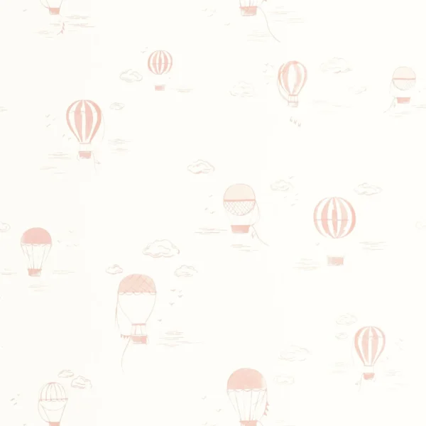 Balloons In The Clouds Wallpaper - Rose Blush by pink children's wallpaper from casadeco