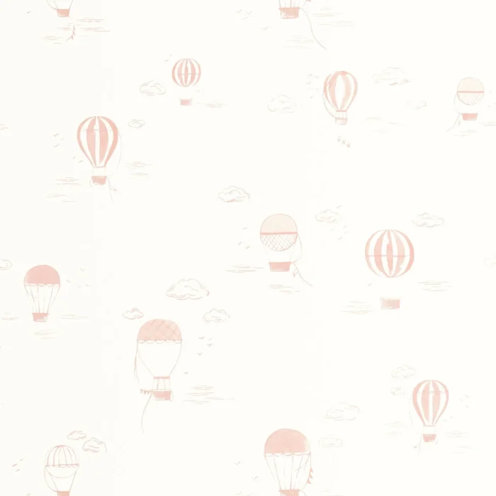Balloons In The Clouds Wallpaper - Rose Blush swatch