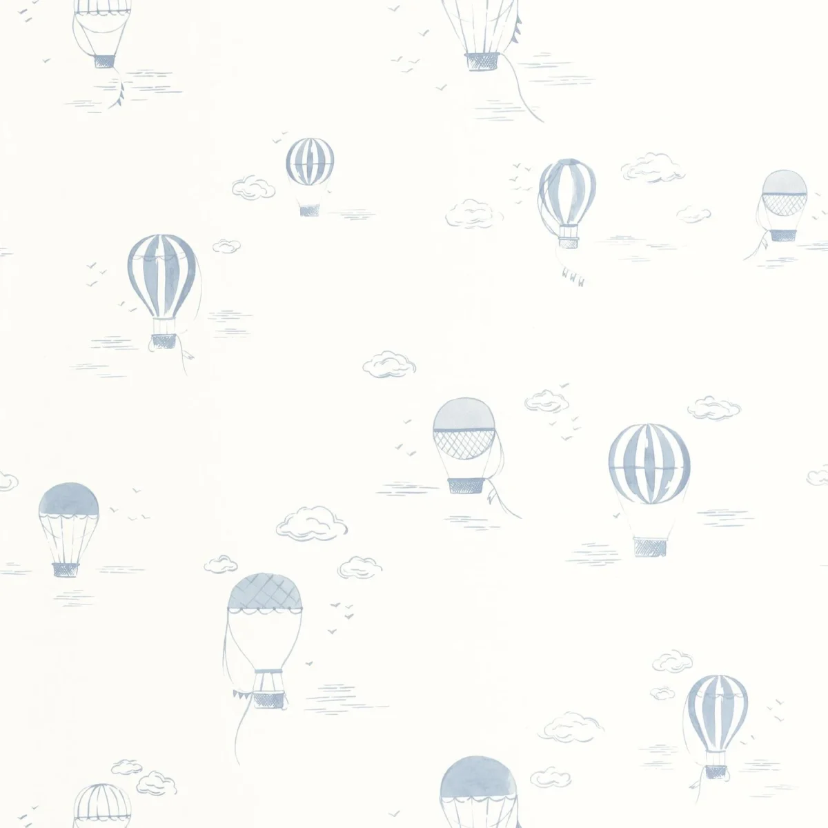 Balloons In The Clouds Wallpaper - Bleu Doux by blue children's wallpaper from casadeco