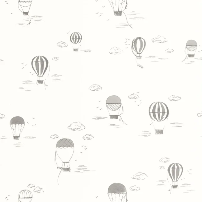Balloons In The Clouds Wallpaper - Anthracite swatch