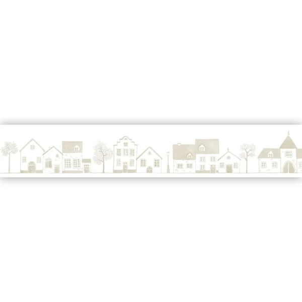 Neighborhood Border - Lin by neutral children's wallpaper from casadeco