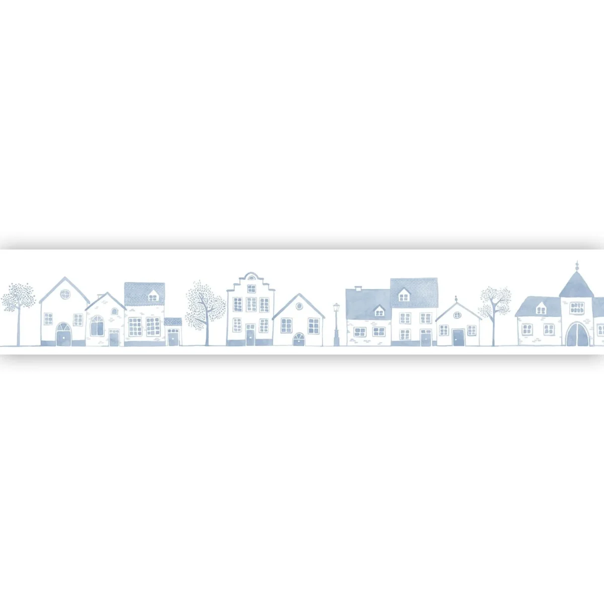 Neighborhood Border - Bleu Doux by blue children's wallpaper from casadeco