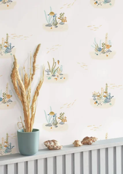 Coral Reef Wallpaper - Vert Aqua by green children's wallpaper