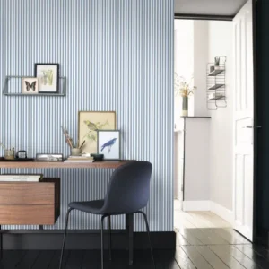 blue striped wallpaper