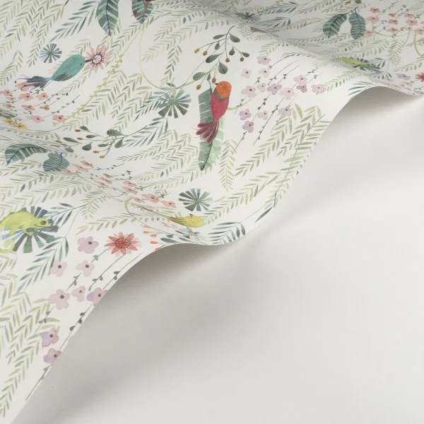 Tropical Forest Wallpaper - Multico Fond Blanc by blue children's wallpaper
