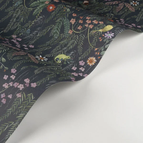 Tropical Forest Wallpaper - Multico Fond Encre by purple children's wallpaper