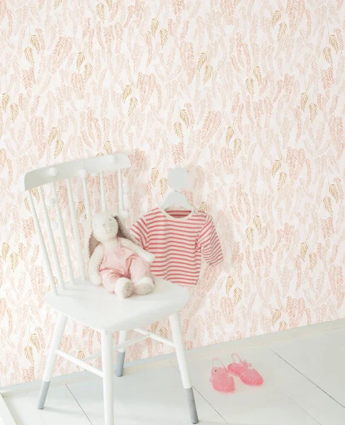 Walk In The Jungle Wallpaper - Rose Blush by yellow botanical wallpaper