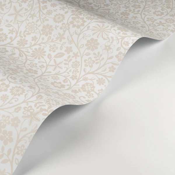 Poetic Flowers Wallpaper - Naturel by neutral botanical wallpaper