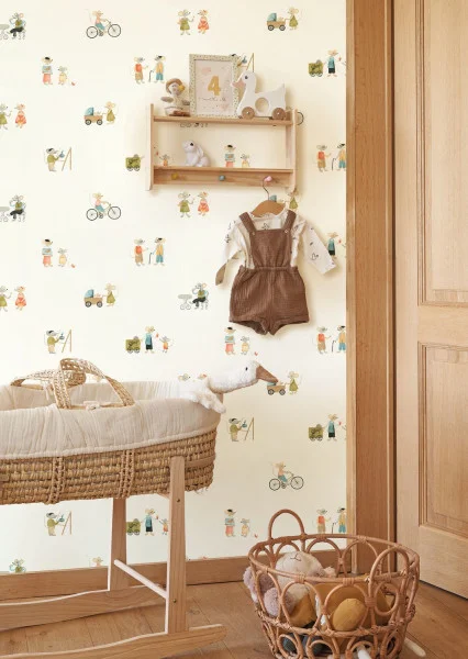 Neighbors Of The Village Wallpaper - Multicolore by multicolour children's wallpaper