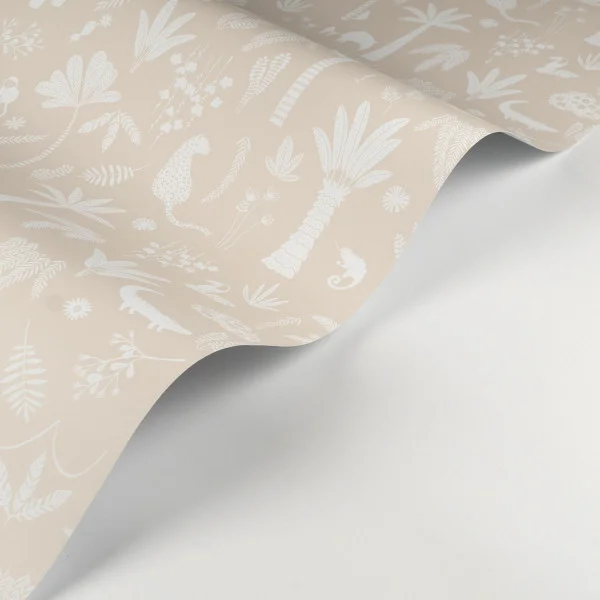 Poetic Jungle Wallpaper - Lin by neutral children's wallpaper