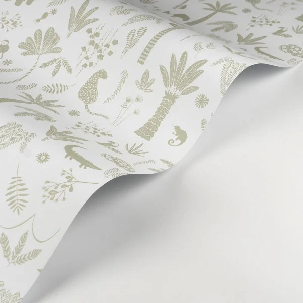 Poetic Jungle Wallpaper - Vert Feuille by green children's wallpaper