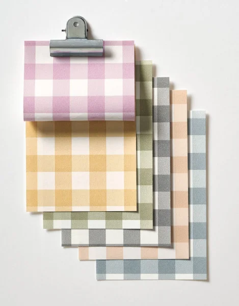 Vichy Wallpaper - Camel by yellow checked wallpaper