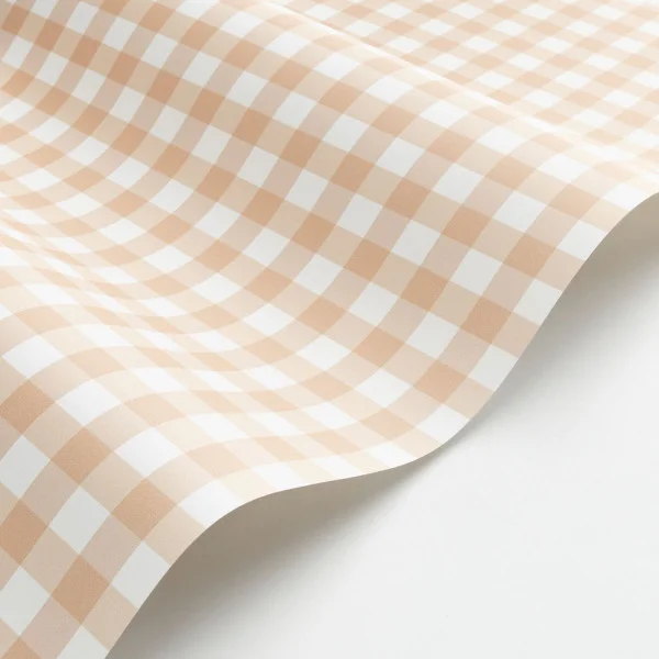 Vichy Wallpaper - Beige Rosé by orange checked wallpaper