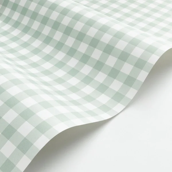 Vichy Wallpaper - Vert Céladon by green checked wallpaper