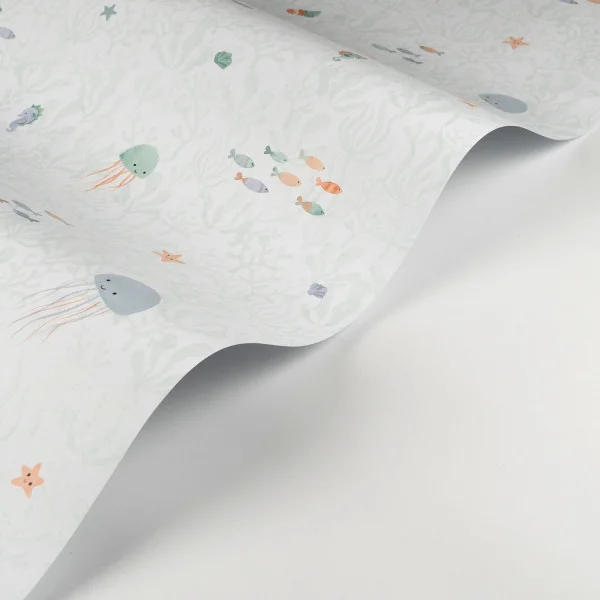 Companions Of The Sea Wallpaper - Vert Aqua by green children's wallpaper