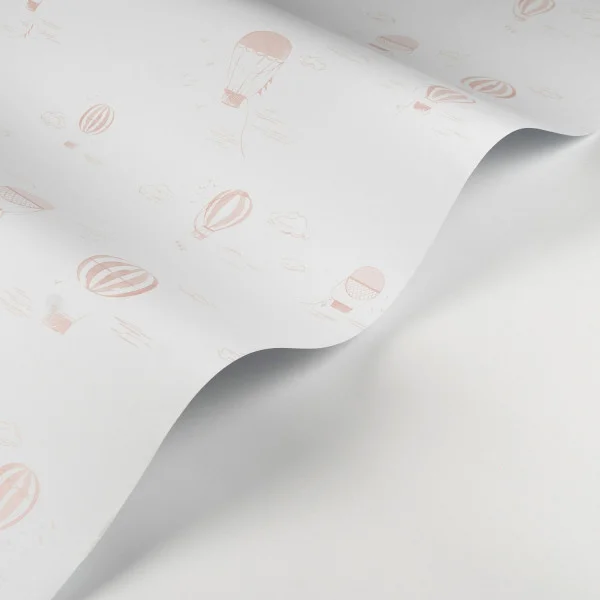 Balloons In The Clouds Wallpaper - Rose Blush by pink children's wallpaper