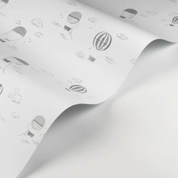 Balloons In The Clouds Wallpaper - Anthracite by black-grey children's wallpaper