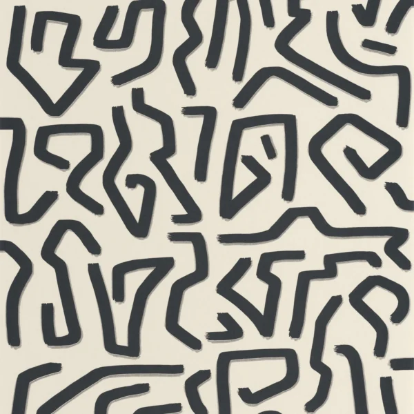 Symbol Wallpaper - Lin / Noir by black-grey misc wallpaper from casadeco