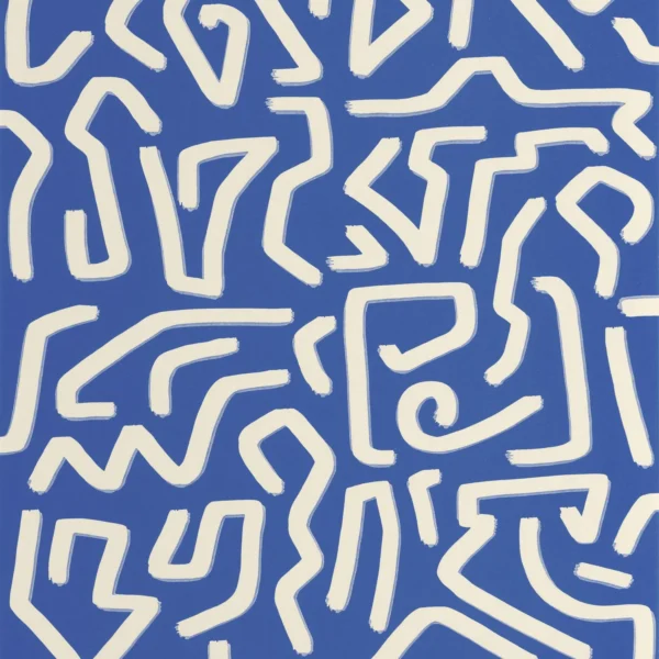 Symbol Wallpaper - Bleu Indigo by blue misc wallpaper from casadeco