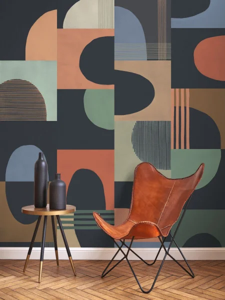 Pop Art Wallpaper - Encre / Orange by blue geometric wallpaper