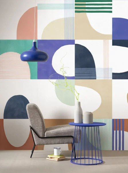 Pop Art Wallpaper - Encre / Emeraude by neutral geometric wallpaper