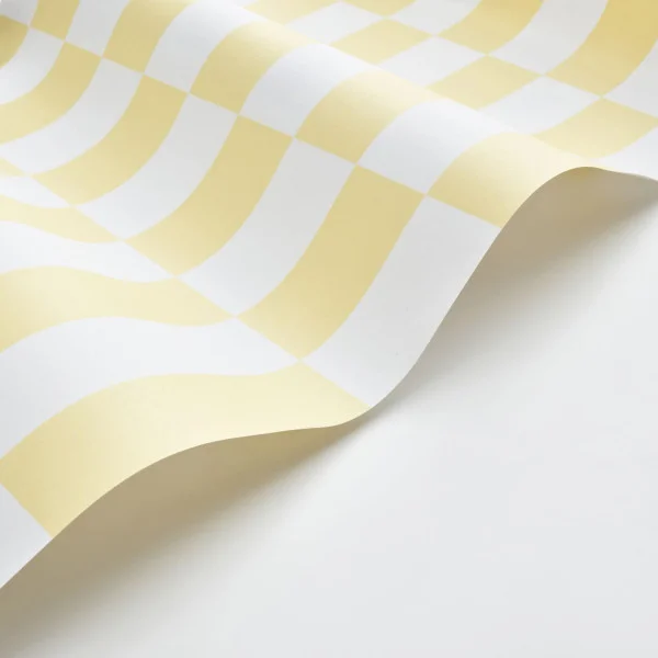 Diner Wallpaper - Jaune Lemon by yellow geometric wallpaper