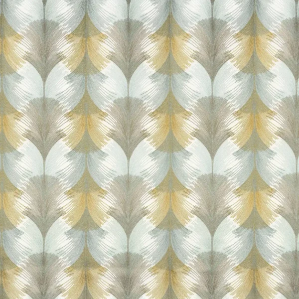 Aude Fabric - Celadon by white misc embroideried fabric from Camengo