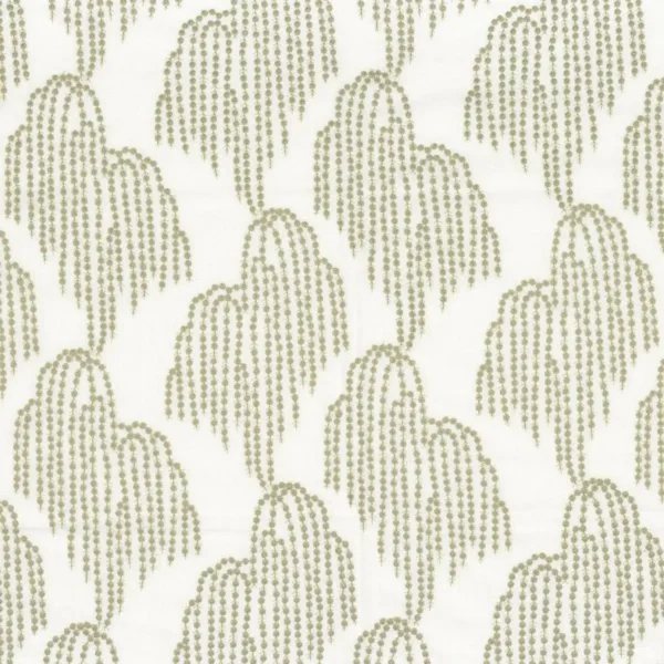 Saule Pleureur Fabric - Vert De Gris by green misc embroideried fabric from Camengo
