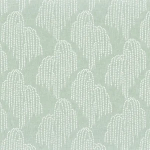 green misc embroideried fabric from Camengo