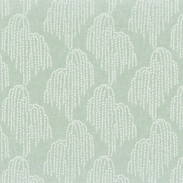 Saule Pleureur Fabric - Celadon by green misc embroideried fabric from Camengo