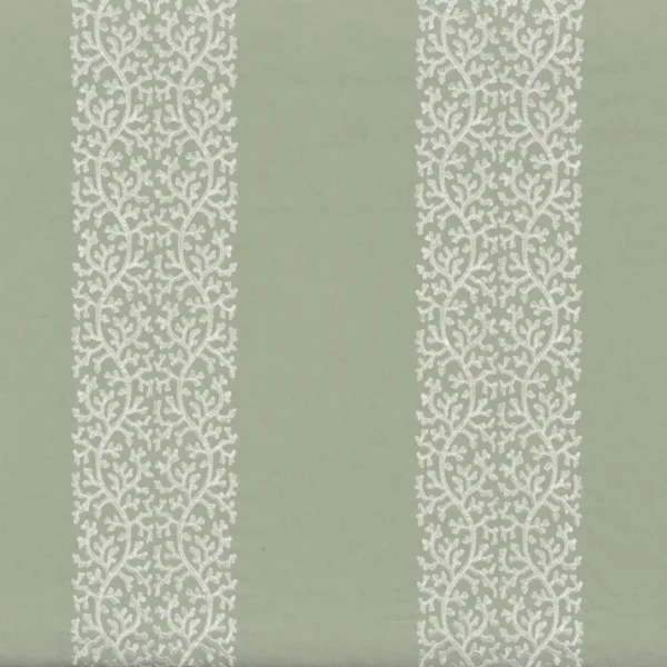 green striped embroideried fabric from Camengo