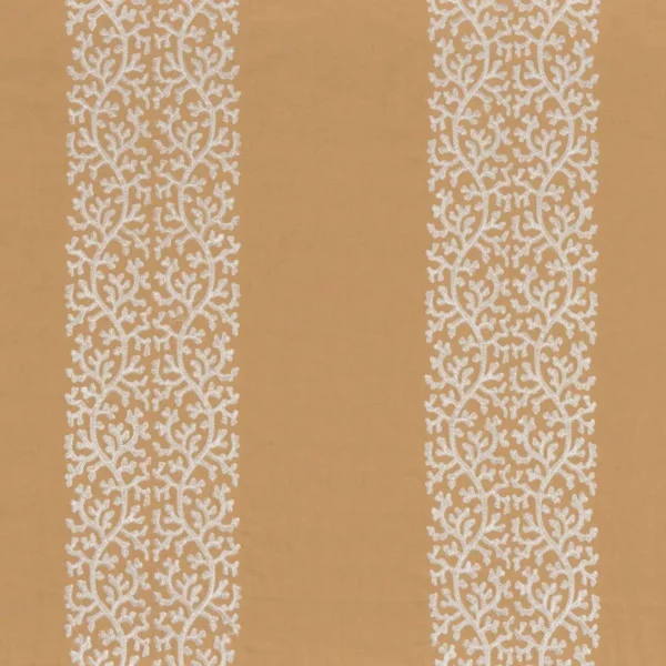 orange striped embroideried fabric from Camengo