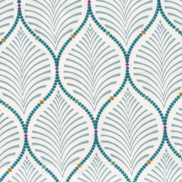 Jade Fabric - Bleu Paon swatch