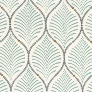 green misc embroideried fabric from Camengo