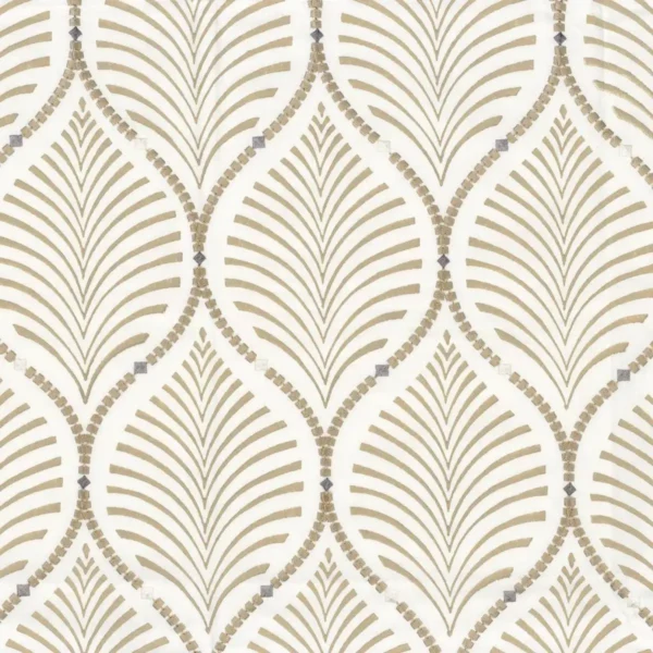 Jade Fabric - Beige by white misc embroideried fabric from Camengo