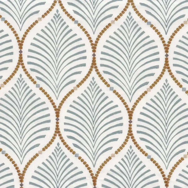 Jade Fabric - Gris by blue misc embroideried fabric from Camengo