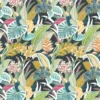 green botanical printed fabric from Camengo