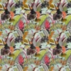 multicolour botanical velvet-chenille fabric from Camengo