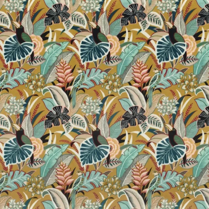 Iguacu Velvet Fabric - Safran swatch