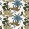 blue botanical embroideried fabric from Camengo