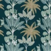 blue botanical embroideried fabric from Camengo
