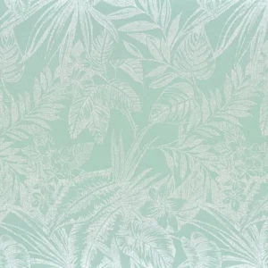 green botanical voile-sheer fabric from Camengo
